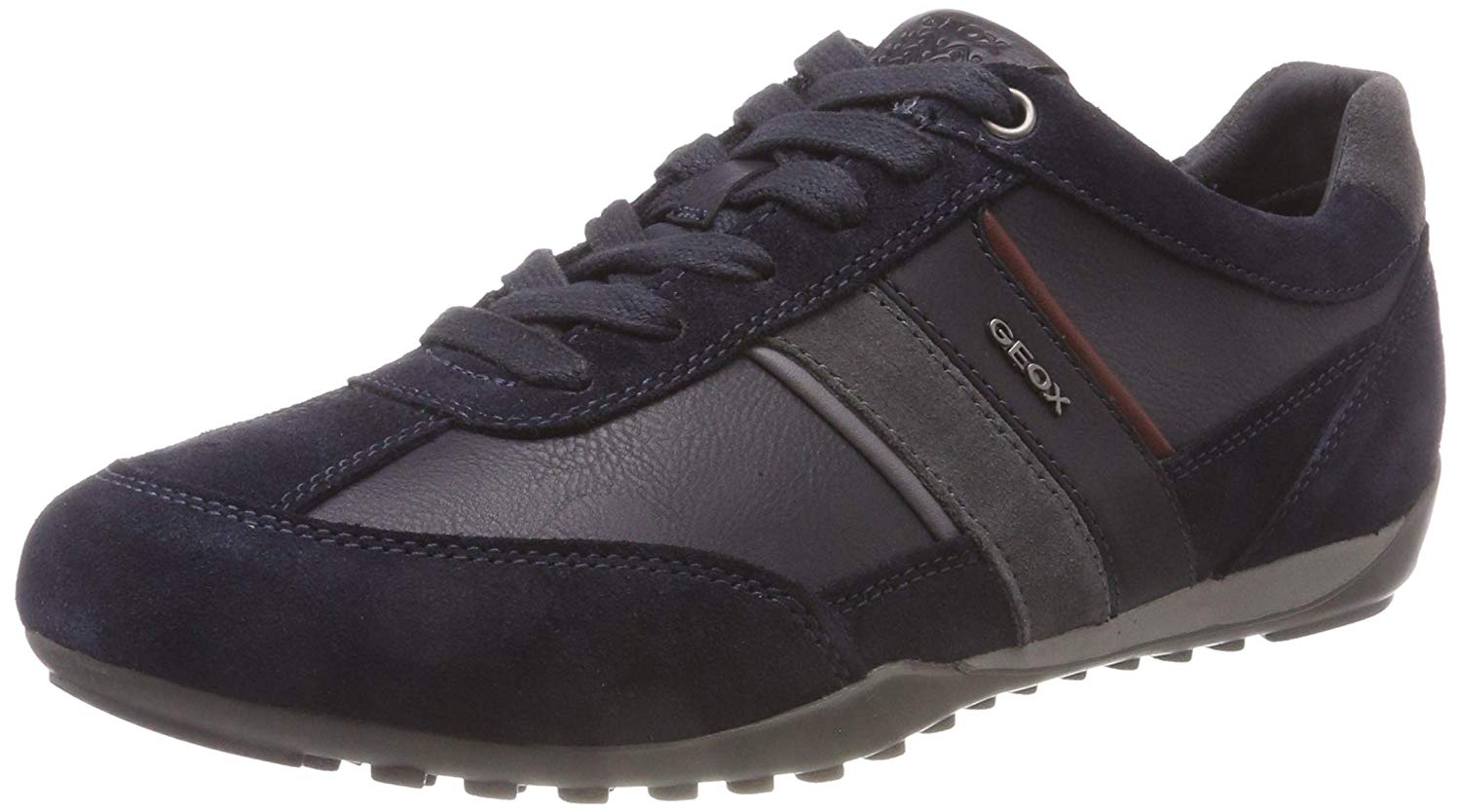 Geox Mens U Wells C Sneakers, Navy Dk Burgundy, 6 UK