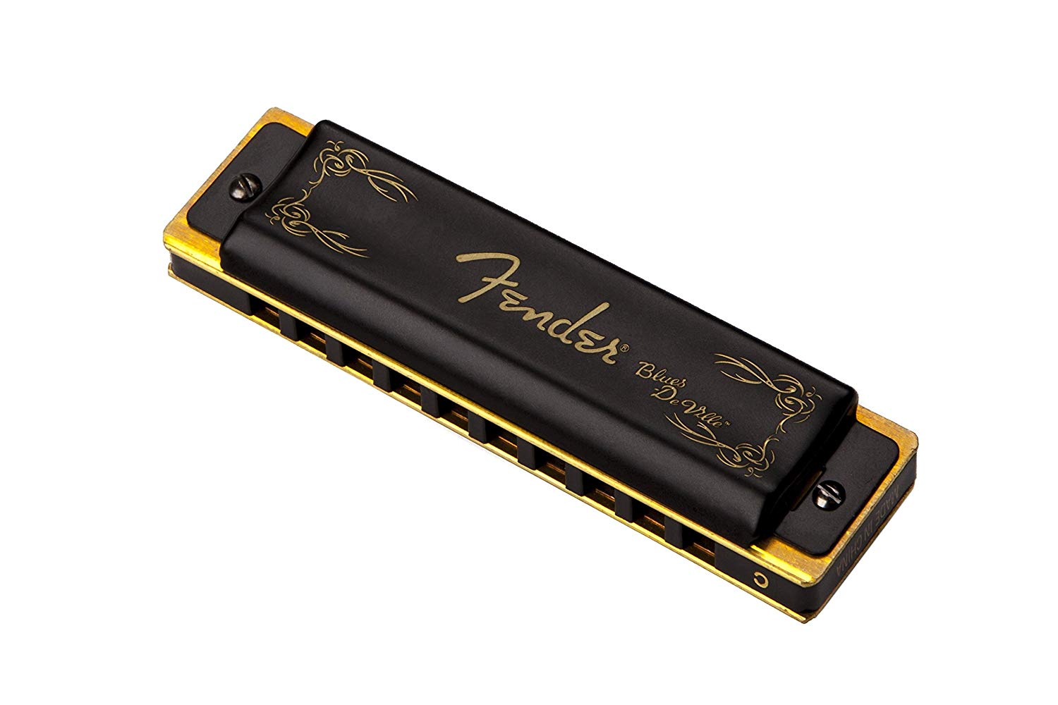 Fender Blues Deville Harmonica, Key of C, Bright and Bold Tone, Phosphor Bronze Reeds, Protective Case Included