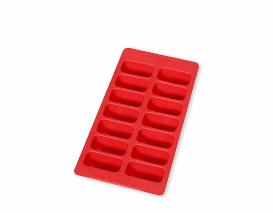 Lékué Ice Cubes Tray, Rubber, Red, 22x11.2x3.5 cm