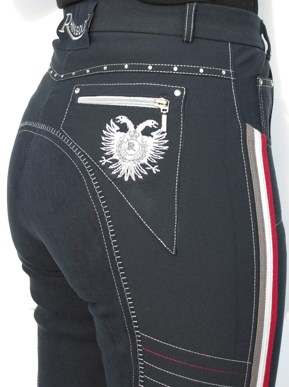 Rhinegold Elite Prestige Breeches-UK 14 (EU 42)-Navy, Size 14 (EU42) - Image 3