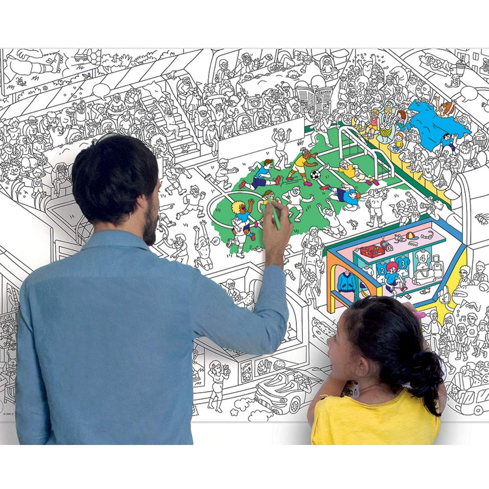 Omy Giant Colouring Poster for Kids - Jungle, black and white, 100l x 1an cm - Image 4