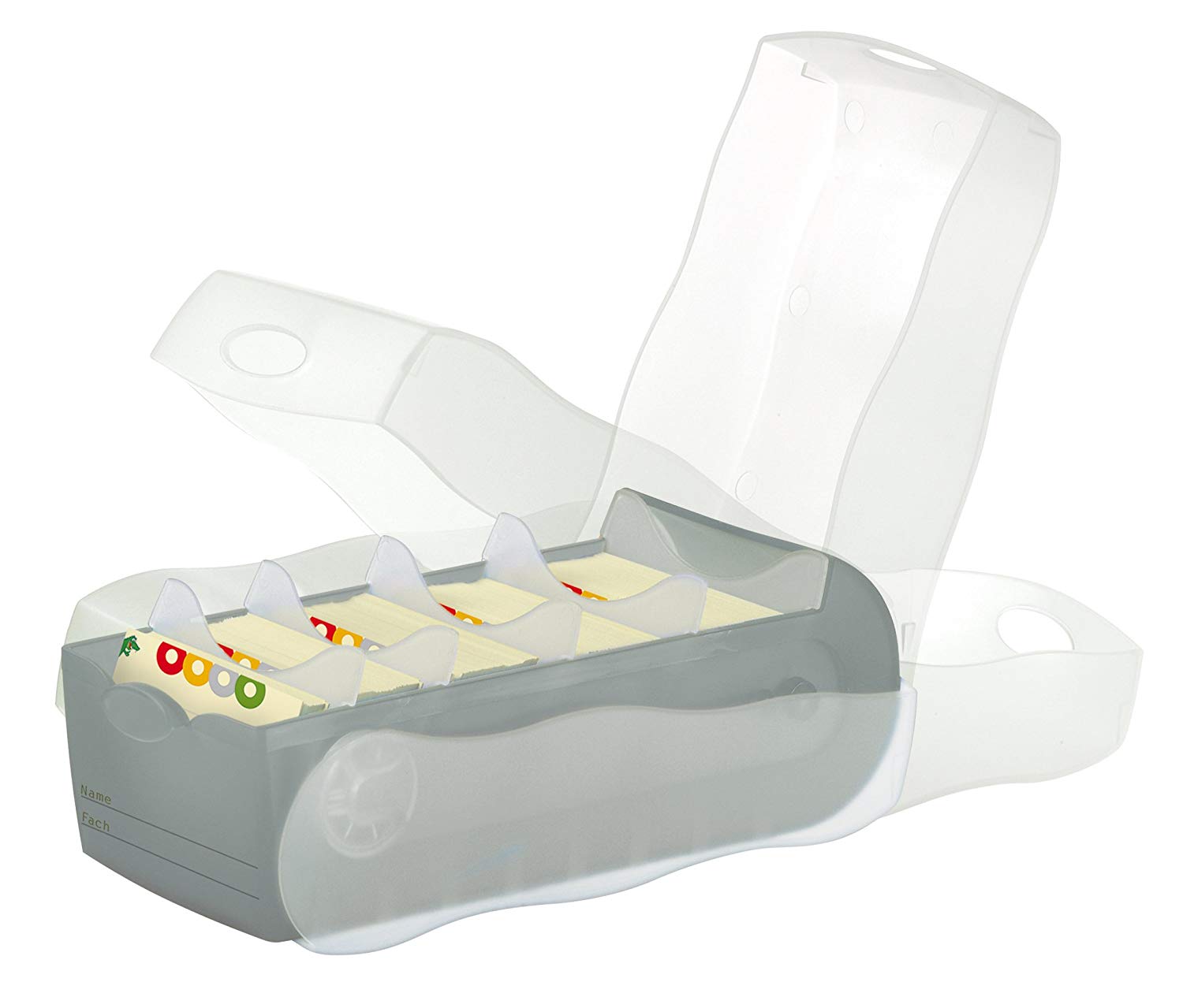 HAN 998-693, CROCO Flashcard Index Box. For learning vocabulary in an ingeniously simple way, A8, translucent grey - Image 4