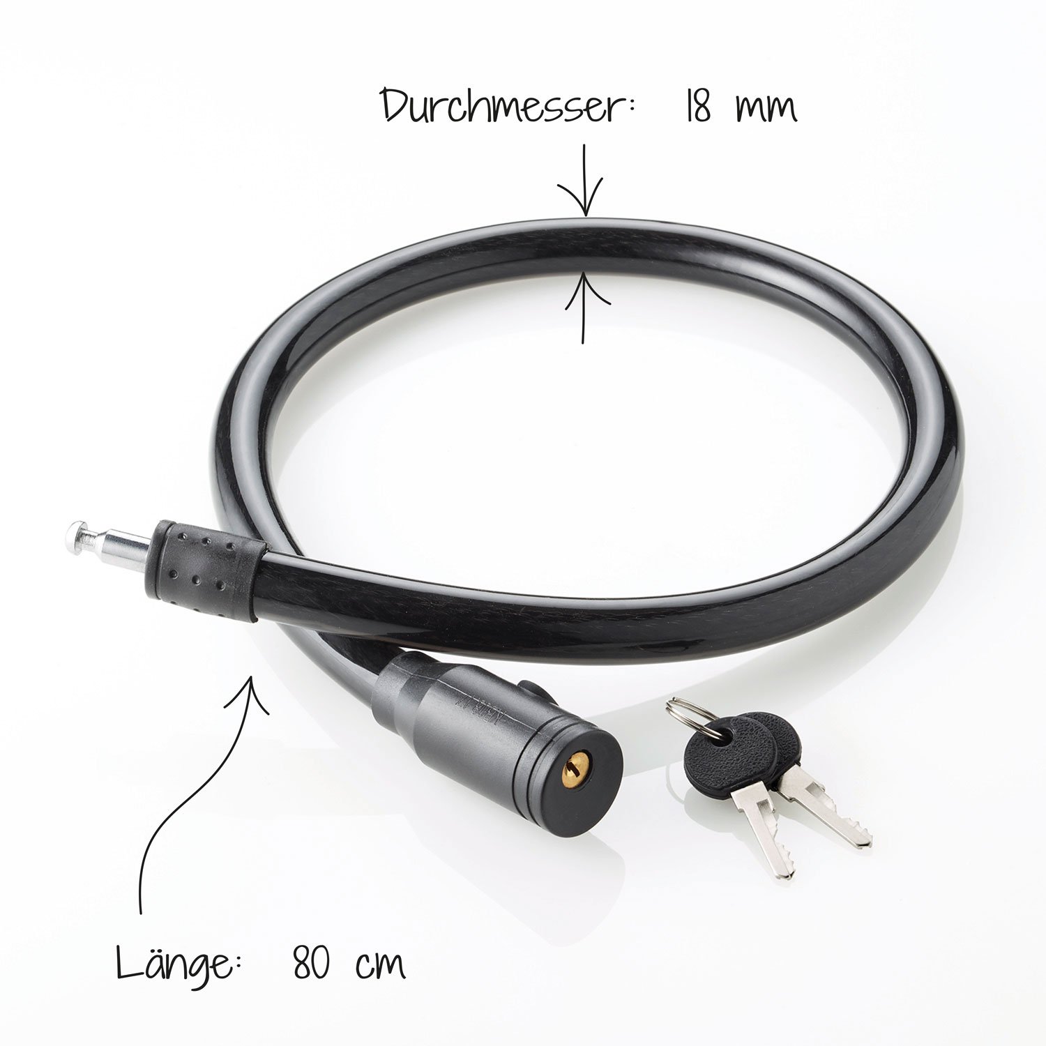 Fischer Cable Lock Diameter 12 mm, Black, 180, 85848, Black - Black - Image 4
