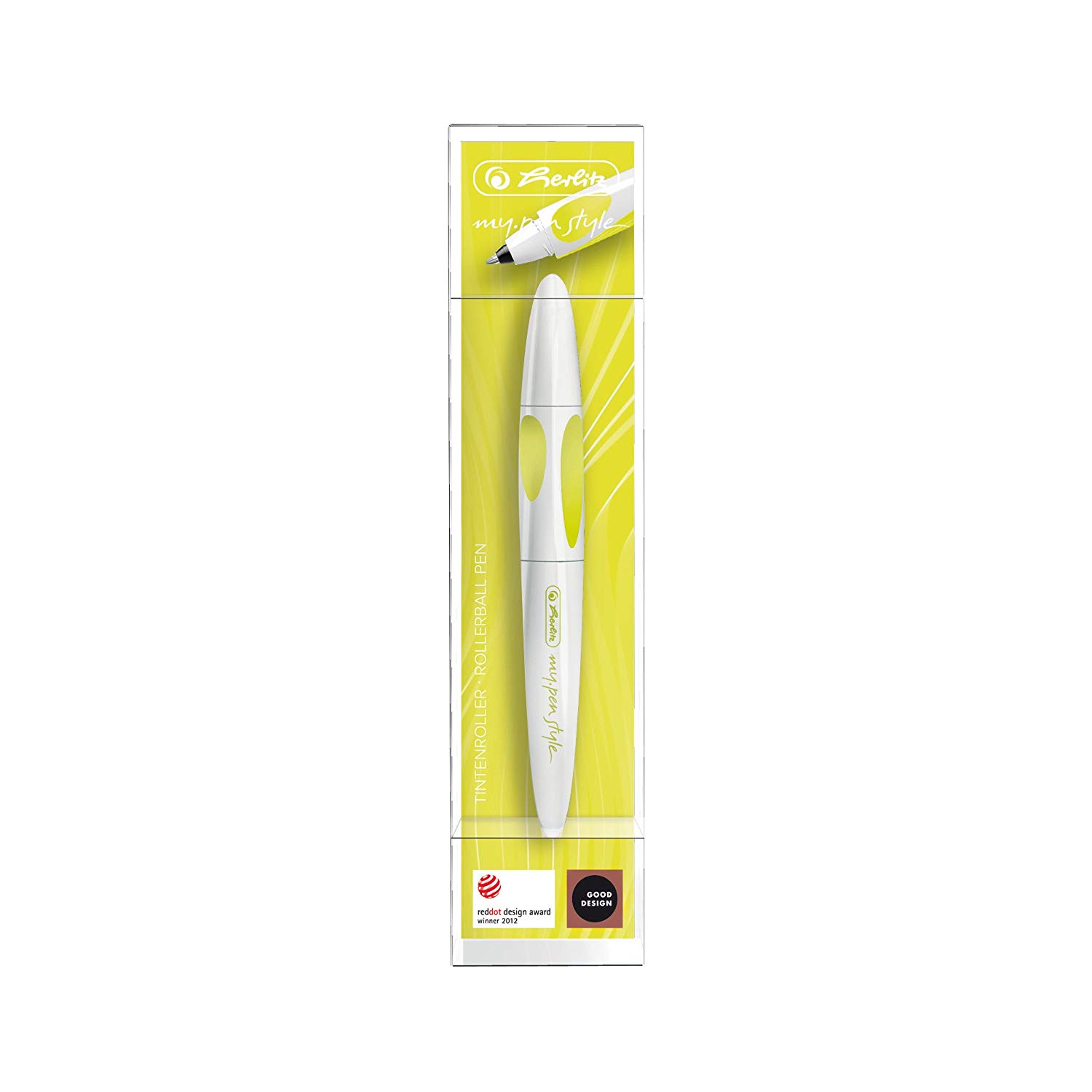 Herlitz My Pen Style Rollerball Pen - Fresh Citrus, Yellow, White - Image 4