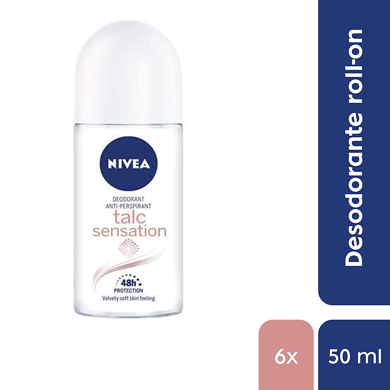 Nivea Nivea Roll-on Talc Sensation - 50 ml - Pack of 6, 50 ml (Pack of 6) - Image 2