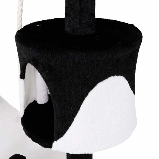 dibea Cat Tree Activity Centre Scratching Post, 112 cm, Black/White - Image 4