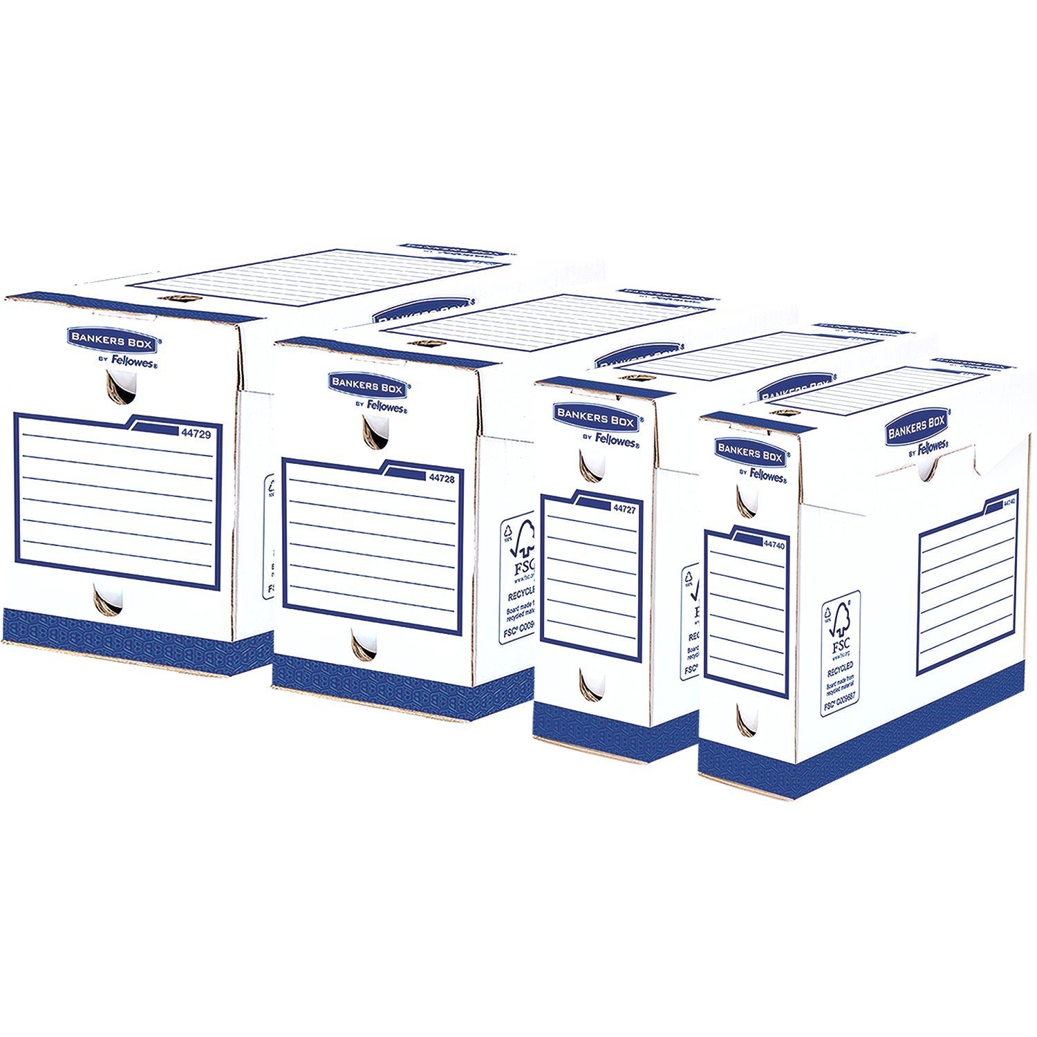Fellowes Heavy Duty Banker Box Archive Box A4 Size Dos de 20cm White/Blue, White / Blue - Image 2
