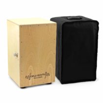 World Rhythm CAJ2-NT Cajon – Full Size Cajon With Adjustable Snare, Padded Gig Bag and Cushion - Natural