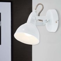 Briloner Leuchten 2049-016 Wall Light with Rotating and Pivoting Spotlight in Retro / Vintage Design Metal 40 W White