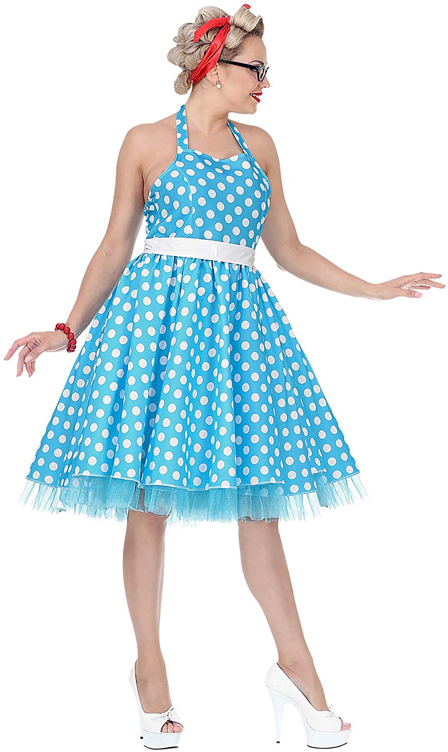 WIDMANN THE 50s FASHION (dress with petticoat, belt) - (M), Light Blue - Image 4