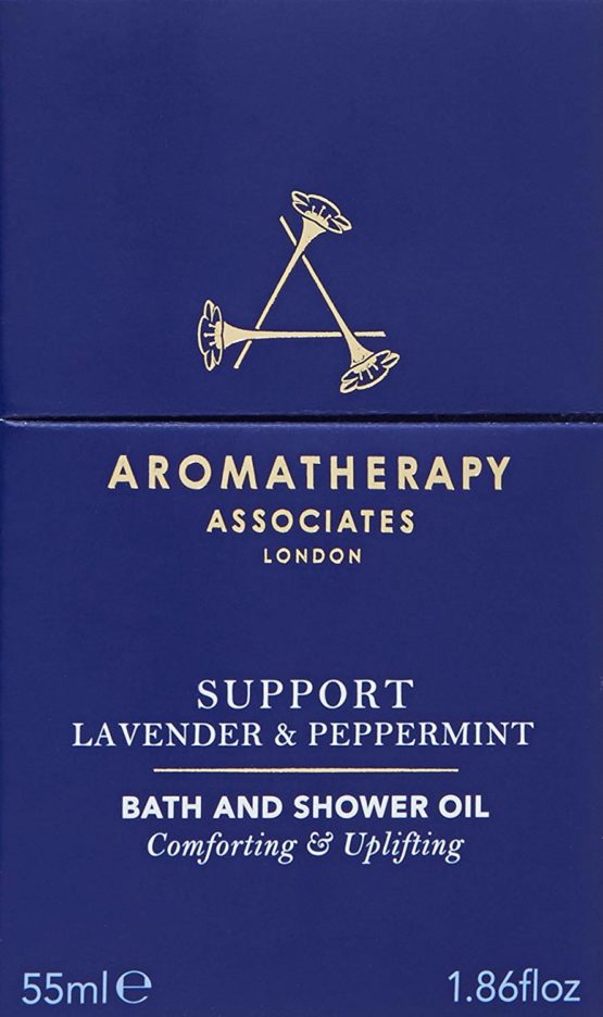 Aromatherapy Associates Support Lavender & Peppermint Bath And Shower Oil 55ml, this combination eases sunburn, dissolves tension headaches and counters moments of over-indulgence. - Image 2