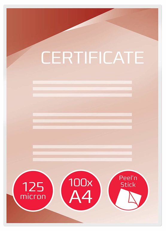 GBC A4 2x125 Micron Peel n' Stick Gloss Laminating Pouches, Pack of 100, 3747243 - Image 2
