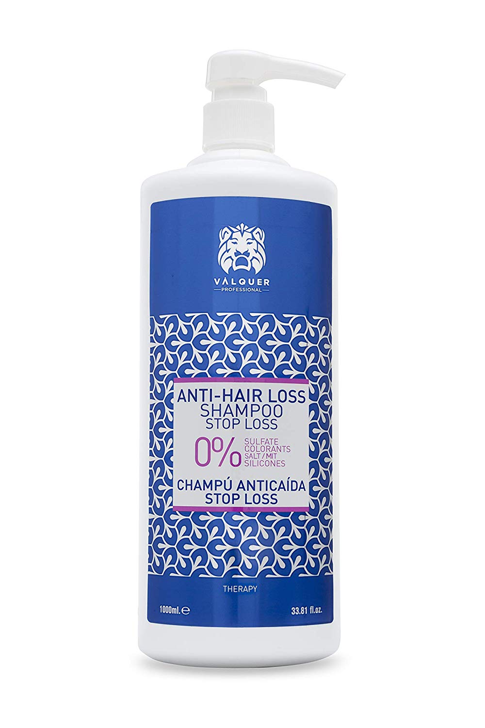 Valquer Anti-Hair Loss Shampoo: Stop Loss (NO sulfates, salt, parabens, dyes, MIT) - 1000 ml, No foam, 1 l (Pack of 1)