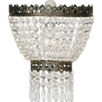 Oaks Lighting Ekon Antique Brass Frame/Glass Beads Pendant Shade, 21.5 cm