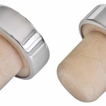 Fackelmann Wine Bottle Stopper Set, Cork, Silver, 7 x 3 x 3 cm