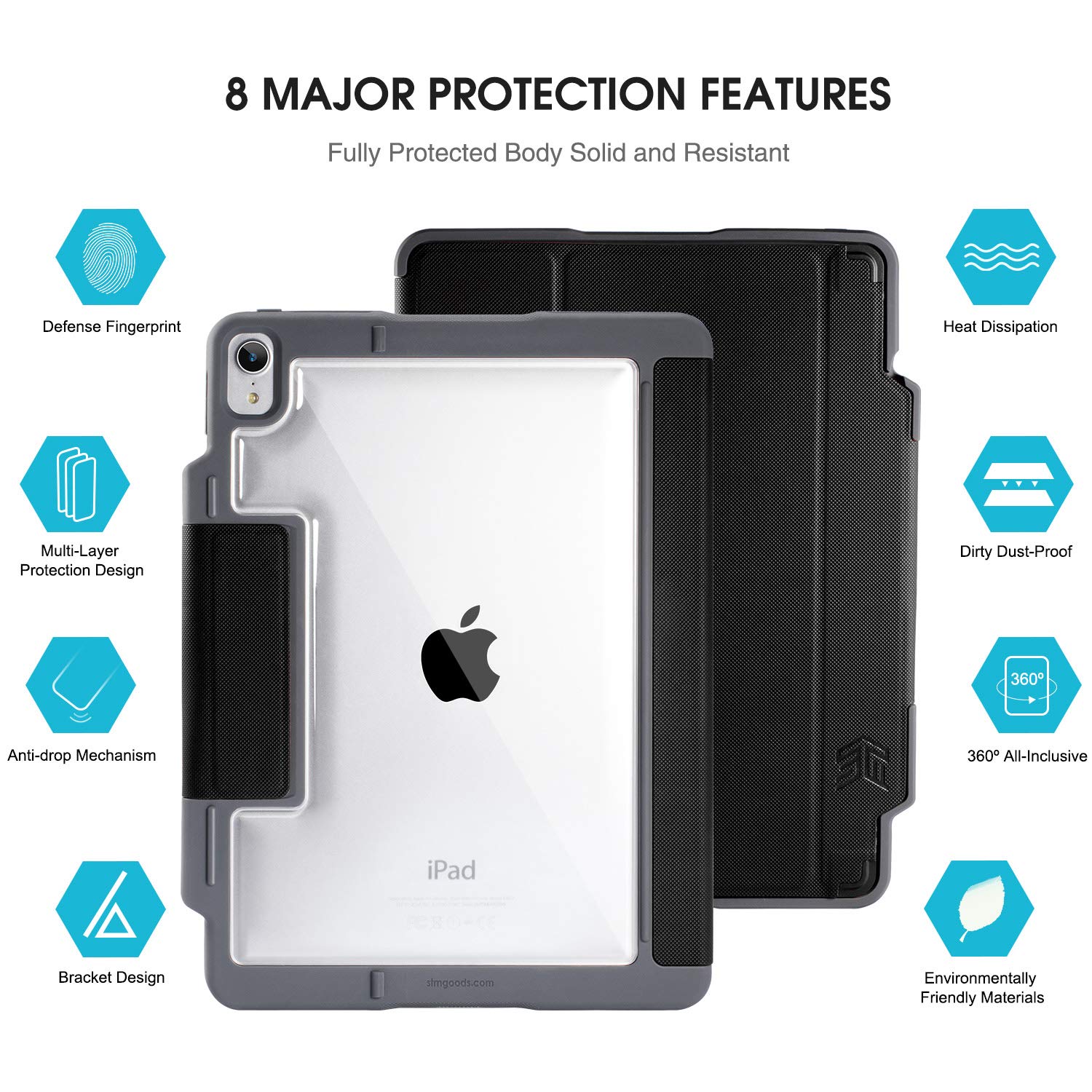 STM Bags Dux Plus Folio Case Black 0 - Image 2