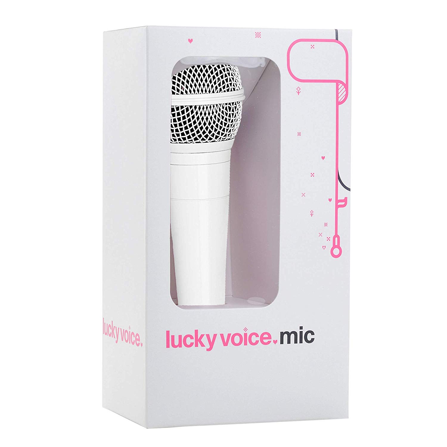Lucky Voice Microphone White XLR to Jack Dynamic Microphones 5m cable Suitable For All Jack Plugin Karaoke Machines or Speakers Amps