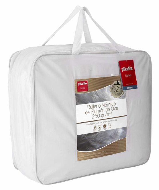 Pikolin Home, duvet upholstery 92% Goose Down Filling Duvet/Quilt Cover 100% Cotton Percale, 250g/m2, white, Lit 100/105-180 x 220 cm - Image 4