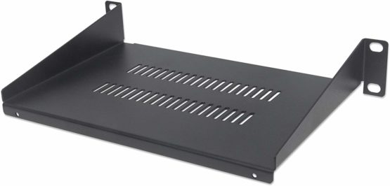 Intellinet 10 Inch Cantilever Shelf, 1U, 150 mm Depth, Vented, Black