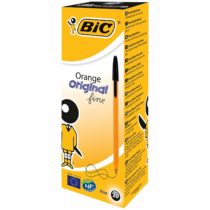 Bic Orange Fine Ballpoint Pens, Fine Point (0.8 mm), Black Ink, Box of 20 - Writing Pens with Long-Lasting Ink, Black