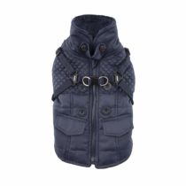 Puppia Wilkes Winter Fleece Vest, Large, Navy