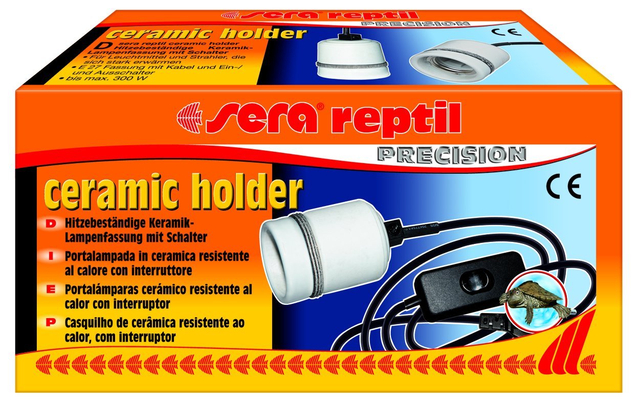 Sera 32012 Reptile Ceramic Holder A Ceramic Socket with Cable and Switch for Terrariums Installations