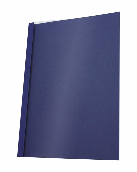 PAVO A4 Leather Look 3 mm Thermal Binding Cover - Clear/Blue (Pack of 25)