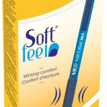 BIC Soft Feel Ballpoint Pens - Blue - Box of 12 Medium Point (1.0 mm) Lightweight Pens with Comfortable Grip