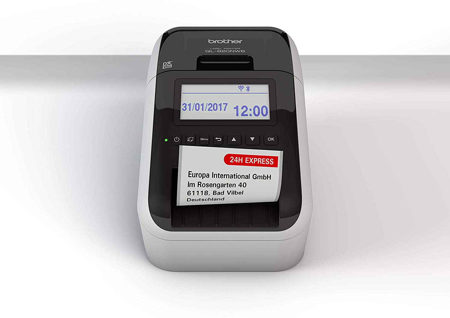 Brother QL-820NWB Label Maker, Wireless/USB 2.0/Network/Bluetooth, Address Label Printer, Desktop, Up to 62mm Wide Labels