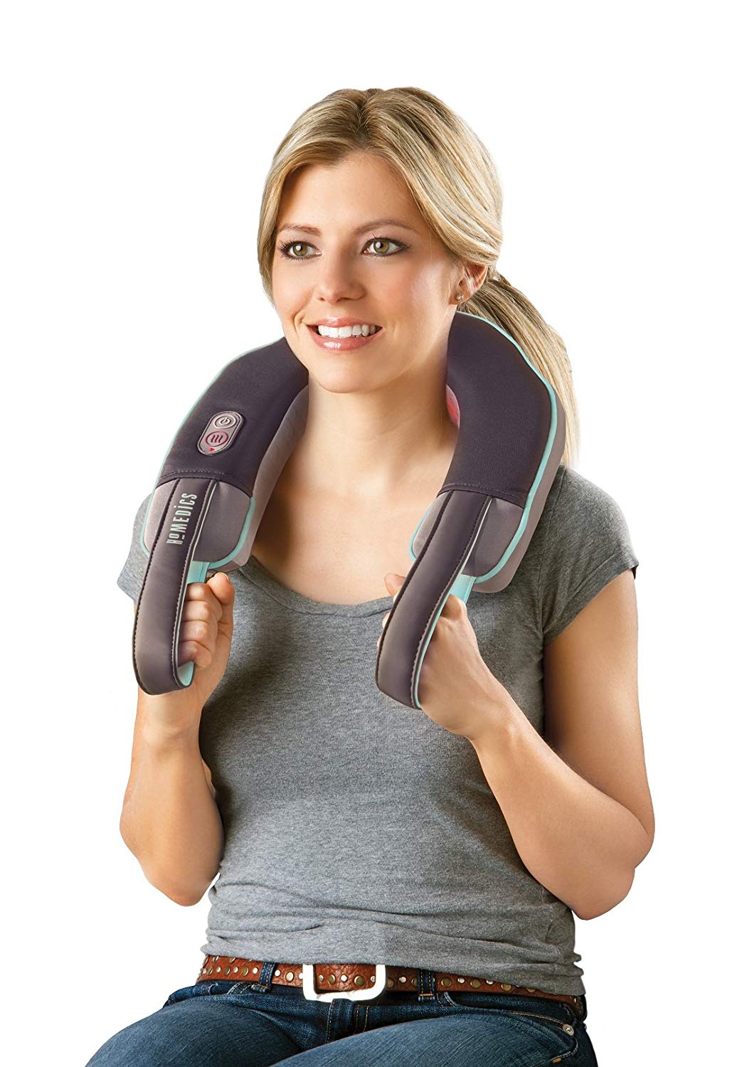 HoMedics Neck and Shoulder Massager with Heat, Brown - Image 2