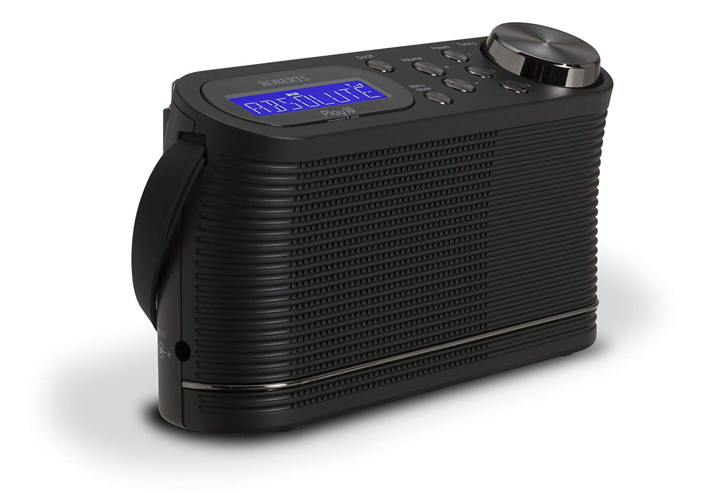 Roberts PLAY10 FM/DAB/DAB+ Digital Portable Radio, Black, BLACK VERSION, Size (mm) 180(w) x 105(h) x 55(d) - Image 2