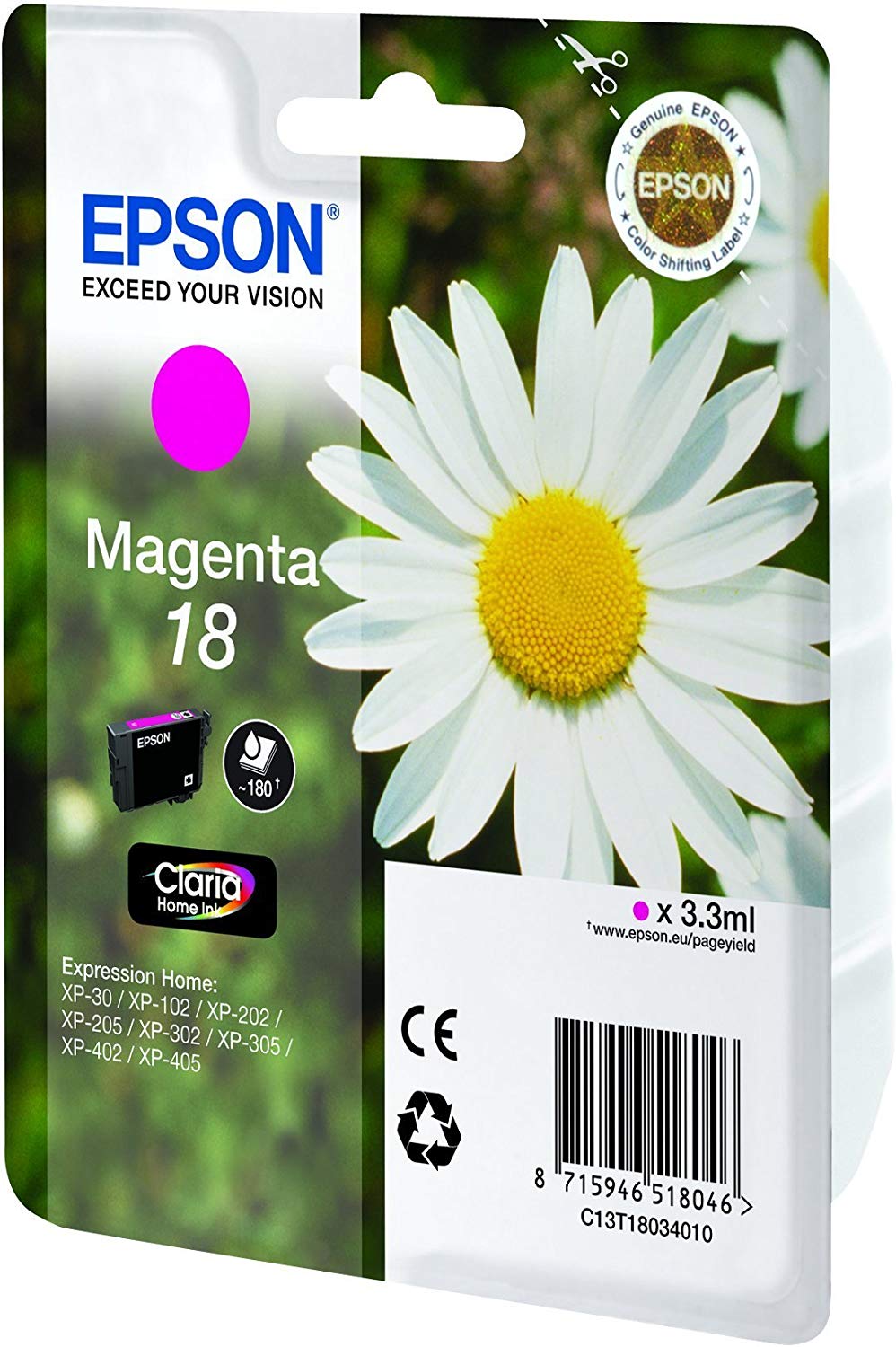 Epson 18 Magenta Daisy Genuine, Claria Home Ink Cartridge, Standard - Image 3