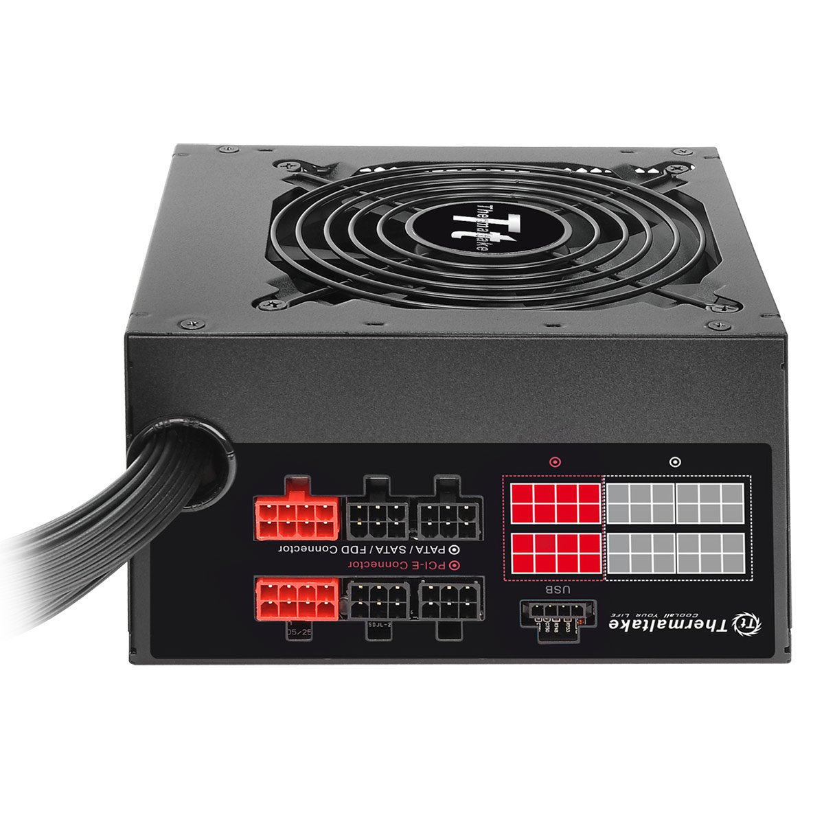 Thermaltake Smart DPS G Digital 600 W EU 80 Plus Bronze Semi Modular Power Supply Unit - Black/Red - Image 3