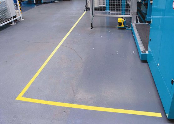 tesa PVC Floor and Lane Sports Hall Marking Tape, 33 m x 50 mm - Yellow - Image 2