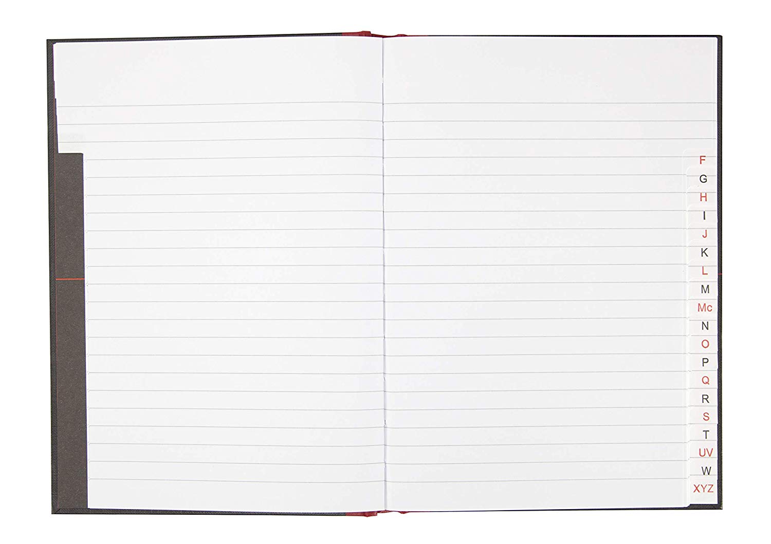Oxford Black n' Red A5 Hardback Casebound Notebook, Ruled with A-Z Index, 192 Page, 1 Notebook, Black/Red, A5 Casebound - Image 4
