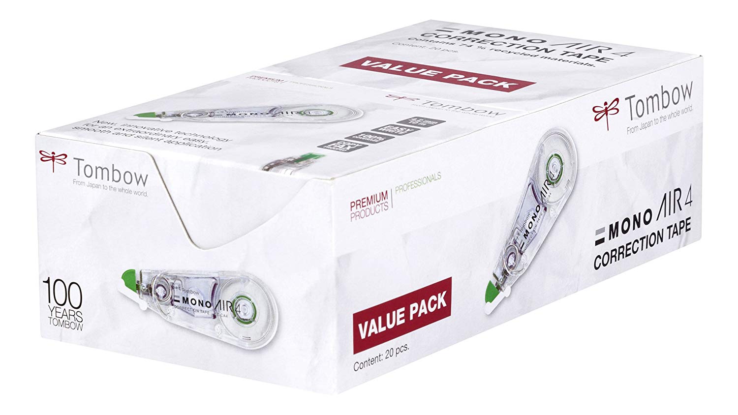 Tombow CT-CA4-20 4.2 mm x 10 m MONO Air Correction Tape (Pack of 20) - Image 3