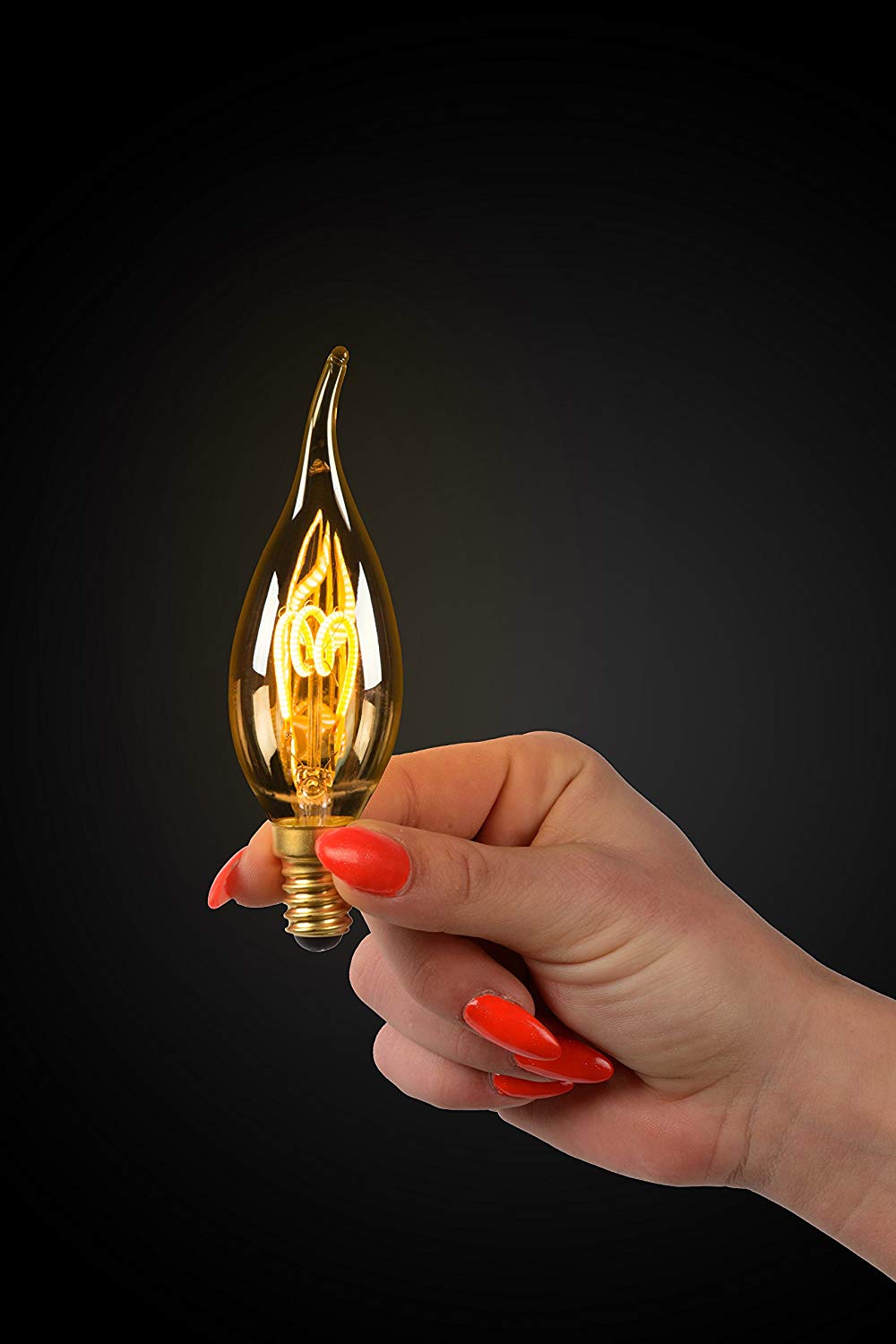 Lucide LED Bulb - Filament Bulb - diameter 3,5 cm - LED Dim. - 1x3W 2200K - Amber, 1 x 1 x 11.5 cm - Image 3