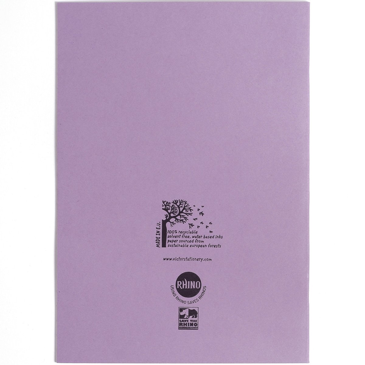 Rhino A4 Exercise Books, 48-Page / 12mm Lined Paper Notebook, 10-Pack, Office & School Stationery Supplies, Purple - Image 3