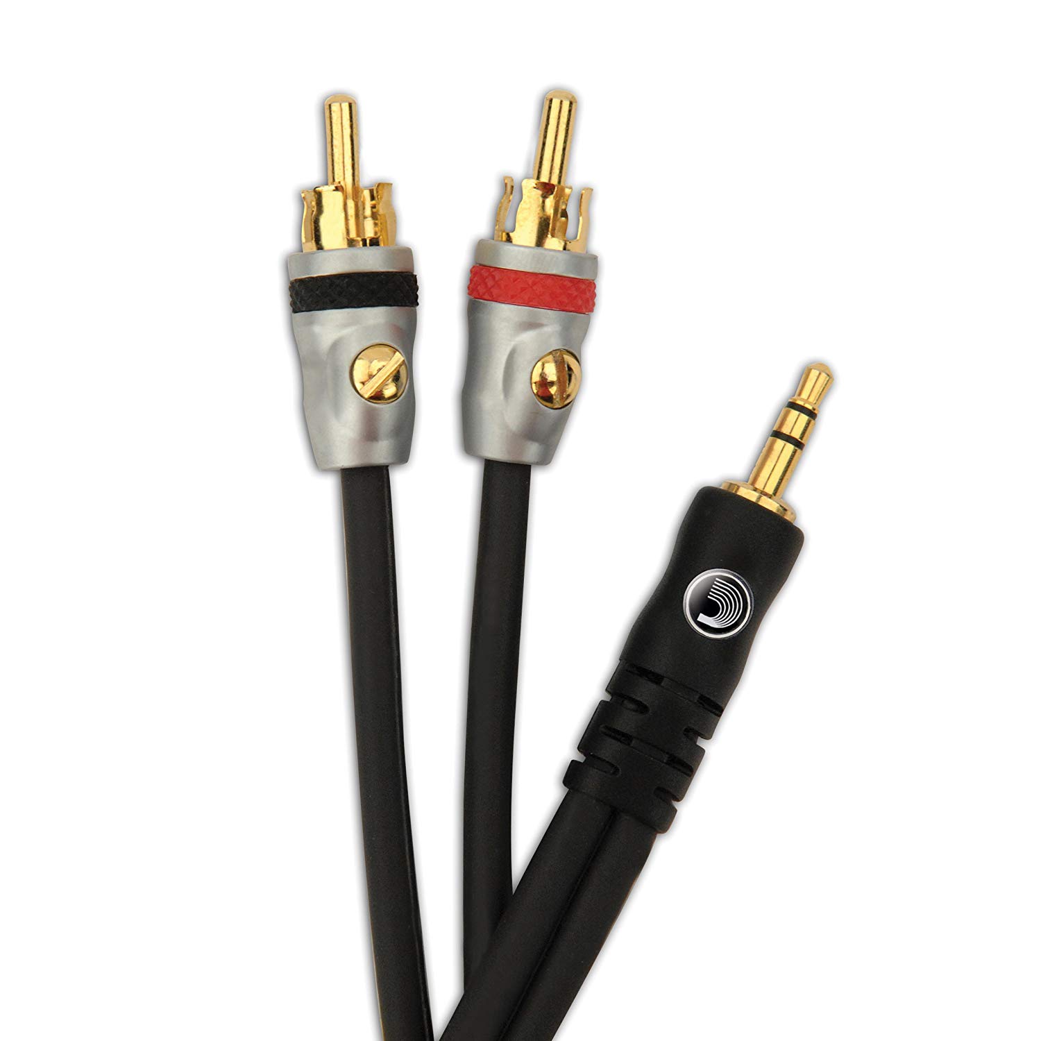 D'Addario Stereo Cable - Audio Cable - Dual RCA to Stereo Mini Cable - 5 Feet/1.52 Meters - 1 Pack, Black