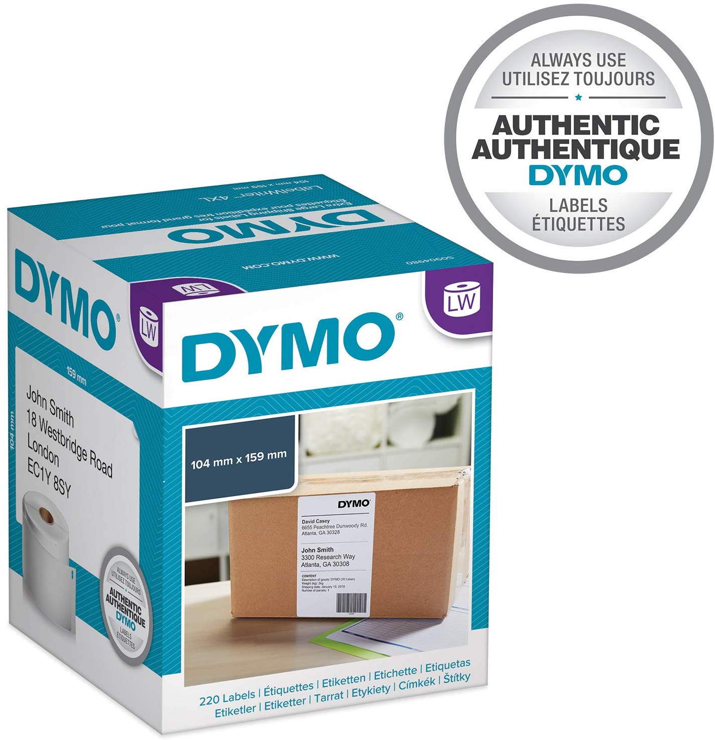 DYMO Authentic LabelWriter Extra Large Shipping Labels, 1 Roll