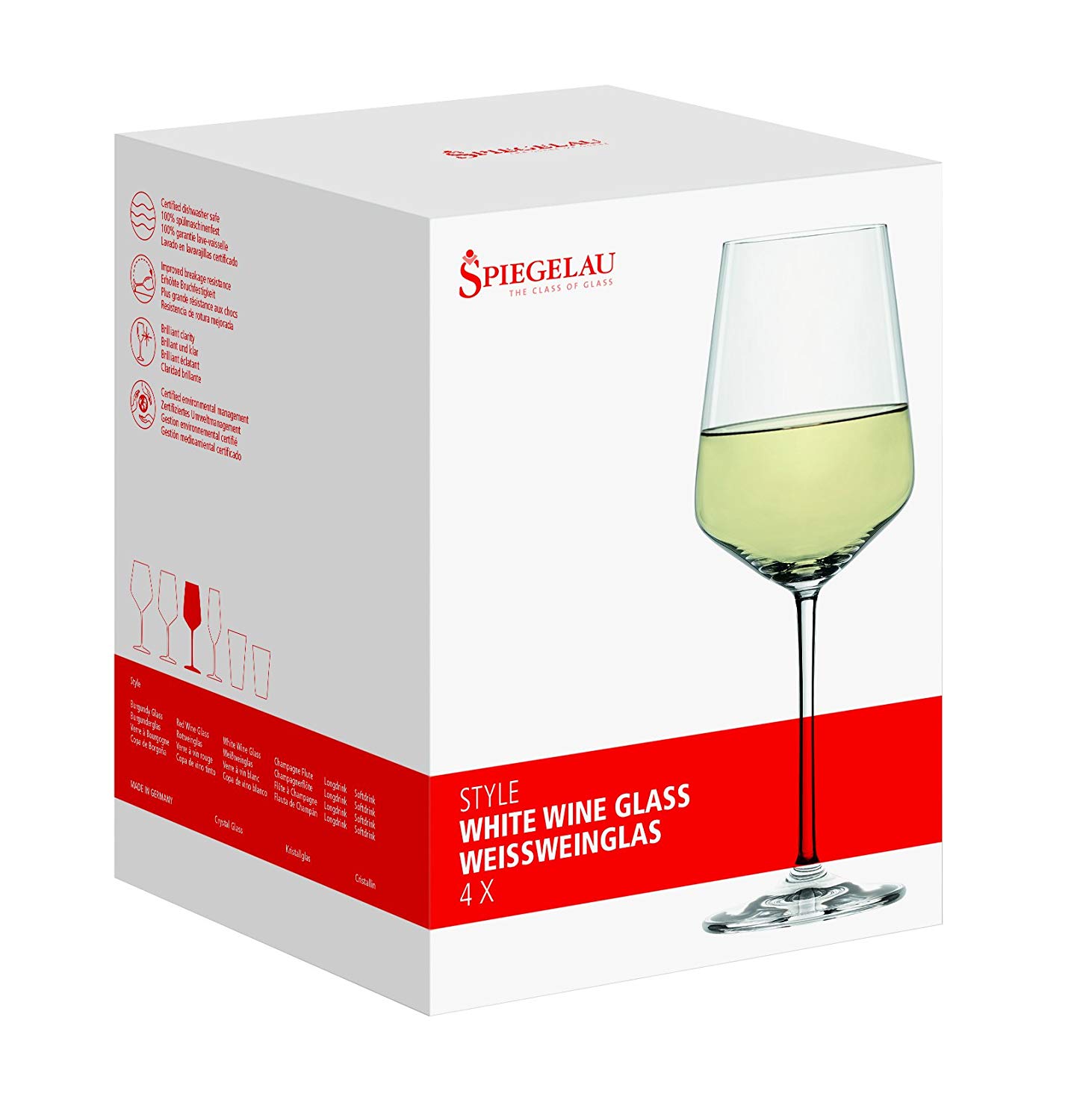 Spiegelau White Wine Glasses, Set of 4, Crystal, 440 ml, Style, 4670182, 4 Count (Pack of 1) - Image 3