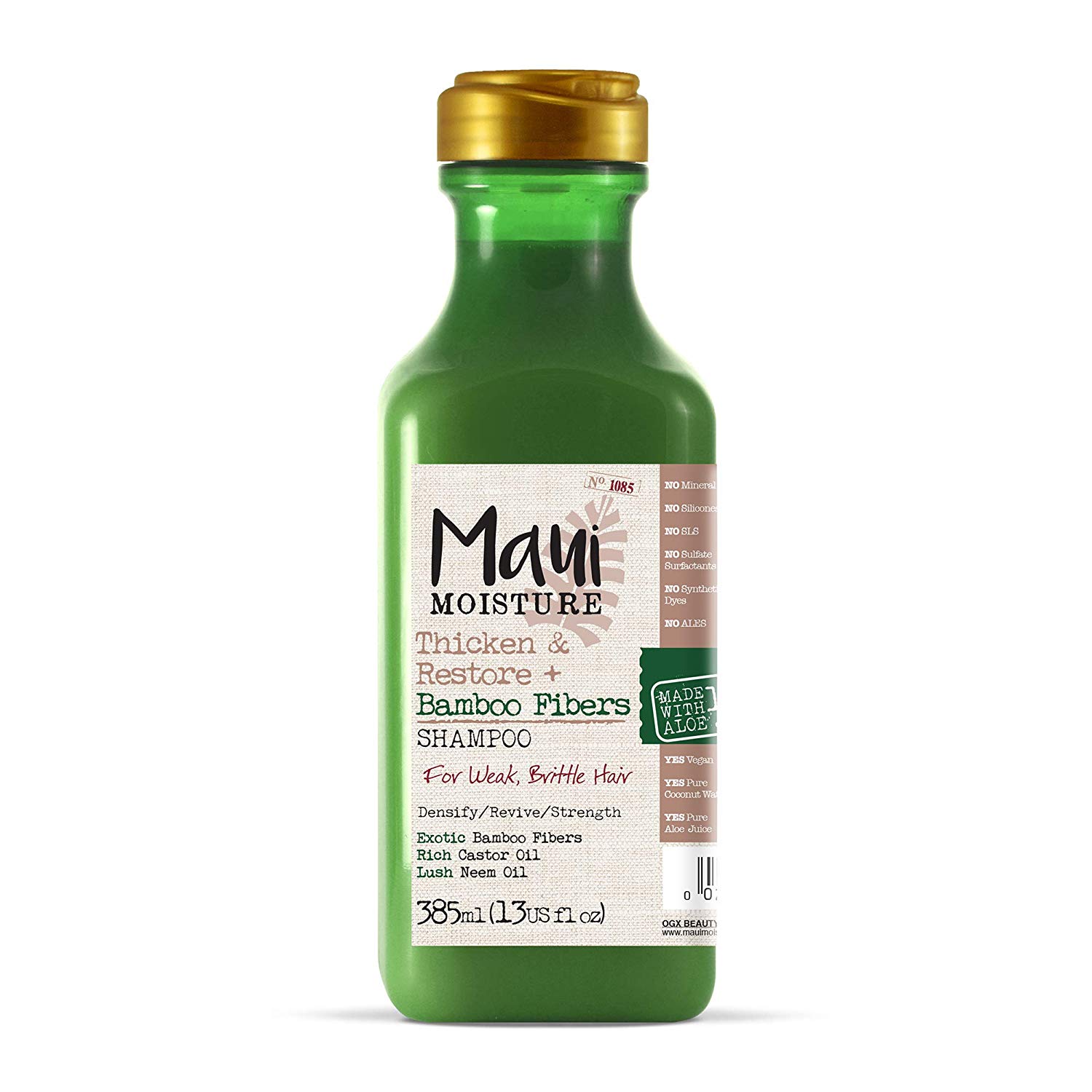 Maui Moisture Volume Boost + Bamboo Fibers & Aloe Vera Shampoo, with Castor & Neem Oils