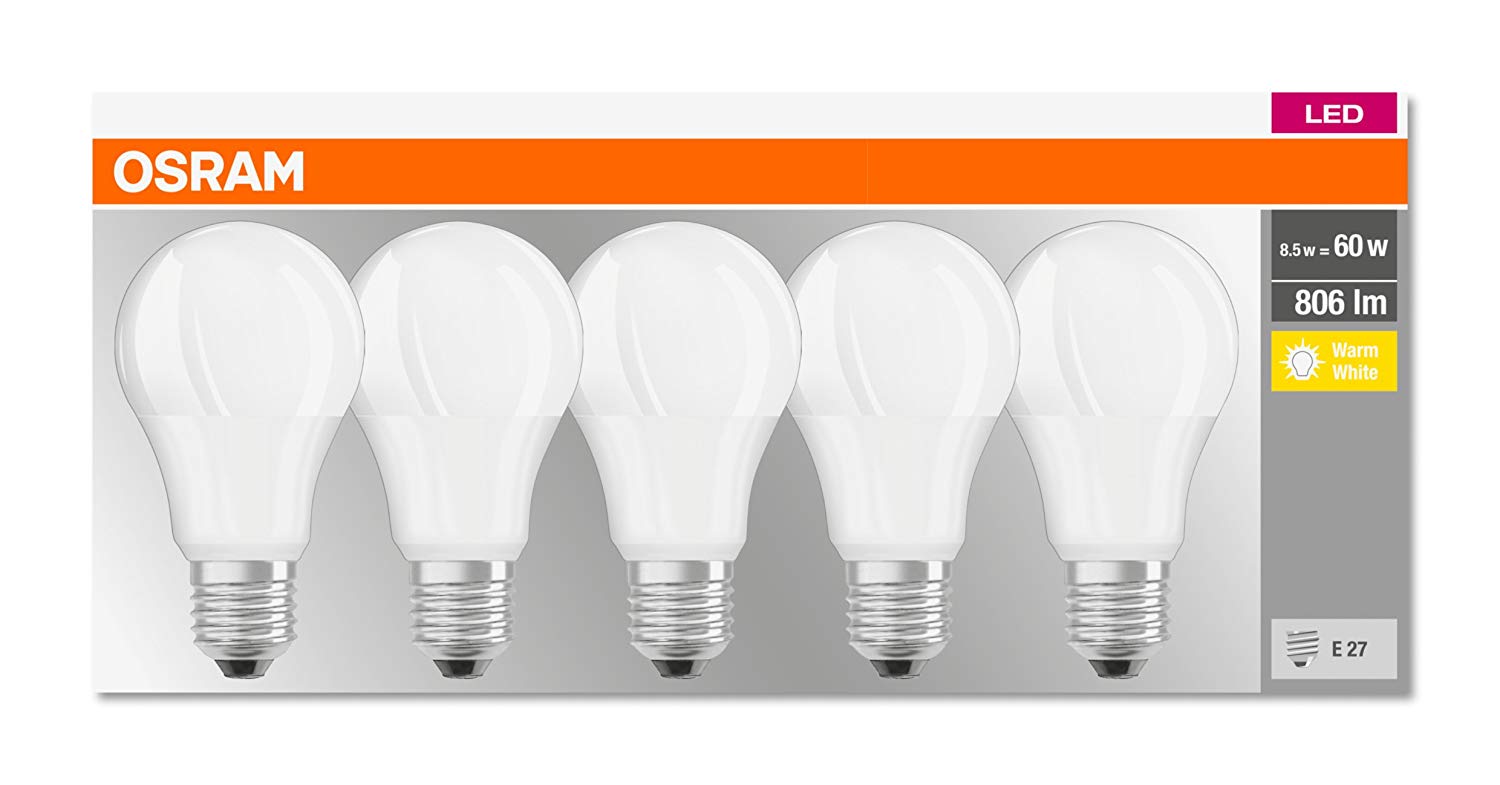 Osram LED Light Bulb, White, 5 Count (Pack of 1) - Image 3