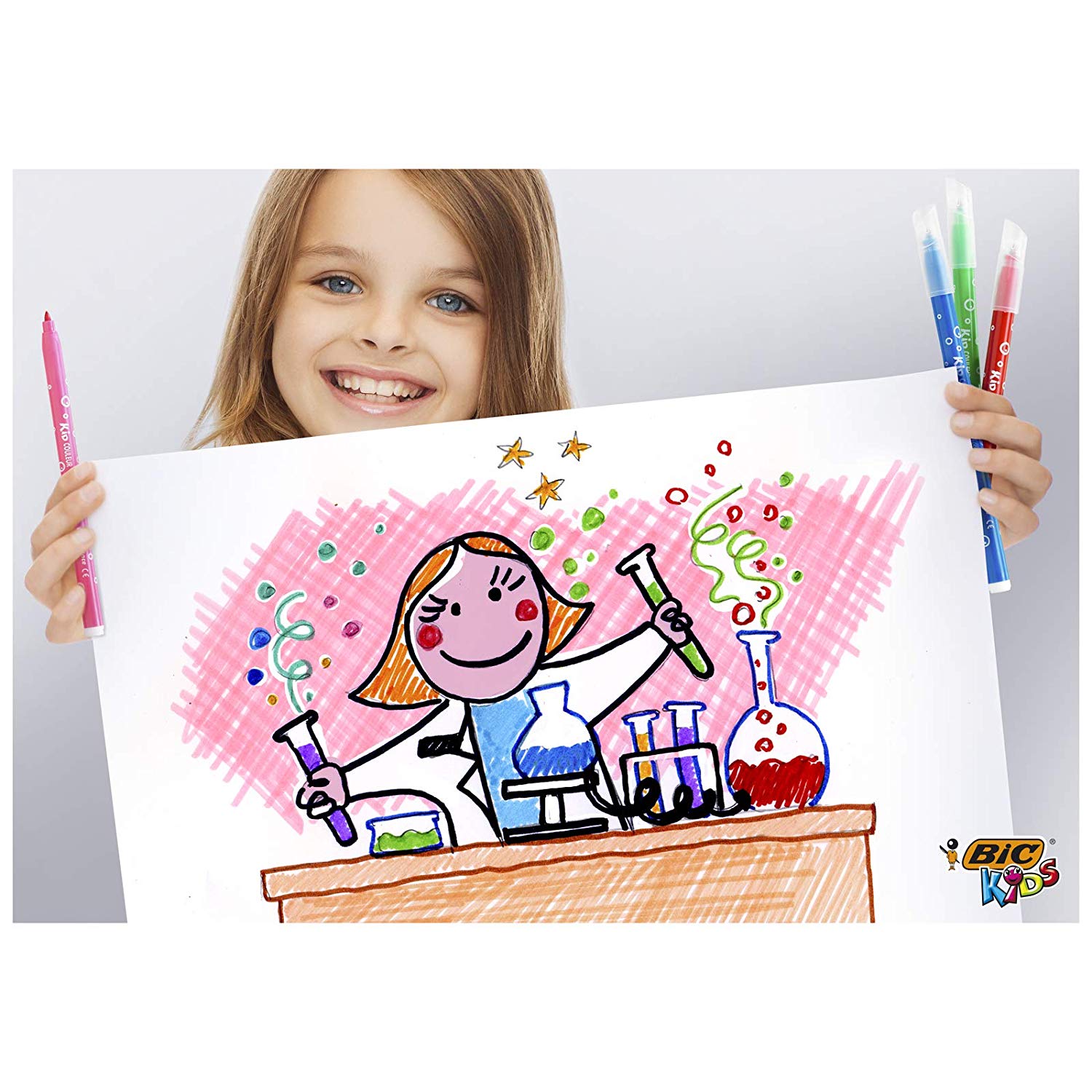 BIC Kids Colouring Set - Case of 30 Colouring Products - 18 Pencils and 12 Felt-Tip Colouring Pens in Convenient Plastic Case - Image 4