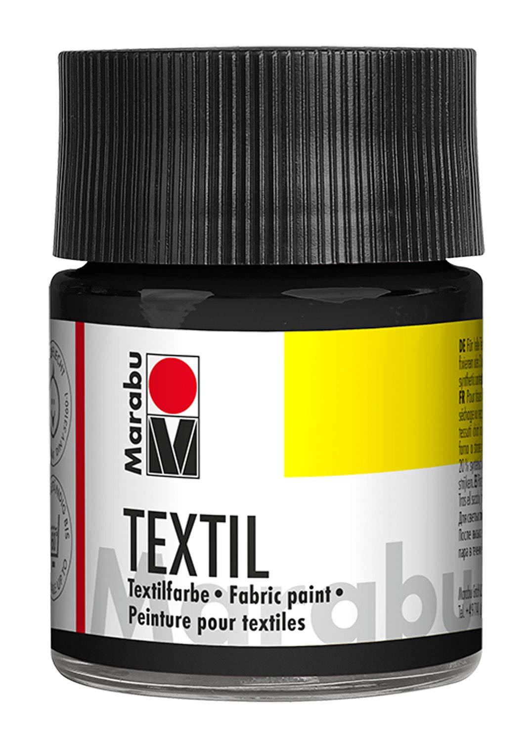 Old Holland Marabu Textil Fabric Paint 50ml - 073 Black, 50 ml (Pack of 1)