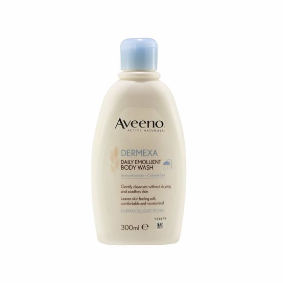 Aveeno Dermexa Daily Emollient Body Wash, Gently cleanses and Soothes, For Very Dry Itchy Also Eczema Prone Skin, 300 ml - Image 2