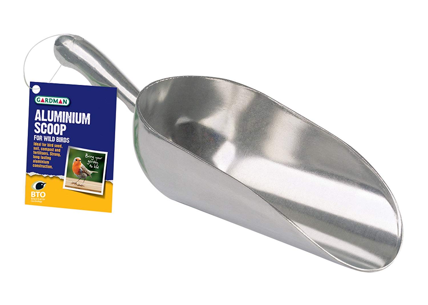 Gardman A01310 Aluminium Scoop Bird Feeding Acccessory, Stainless, Large, Multi-colour