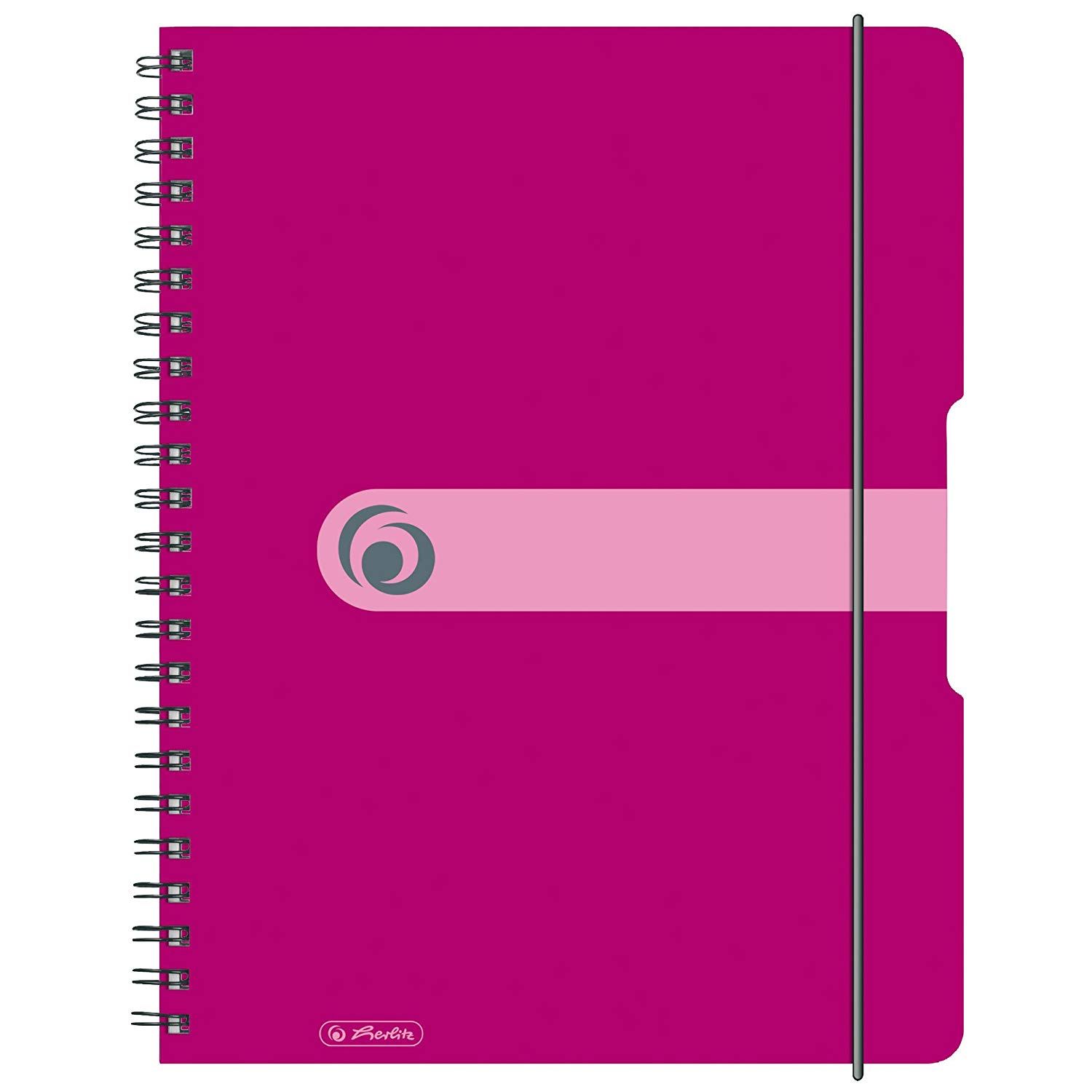 Herlitz A4 To Go Spiral Pad - Berry (80 sheets), White