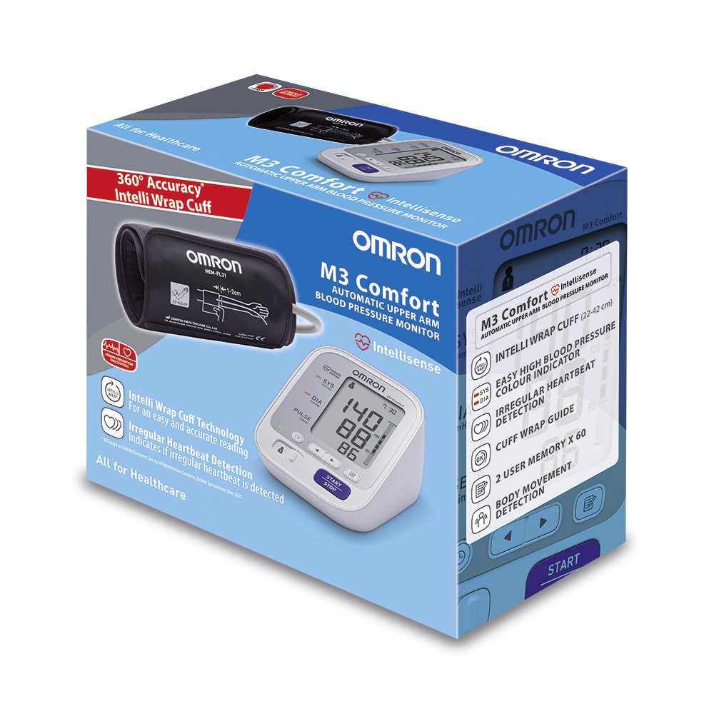 Omron M3 Comfort Upper Arm Blood Pressure Monitor, Grey, M3C - Image 4