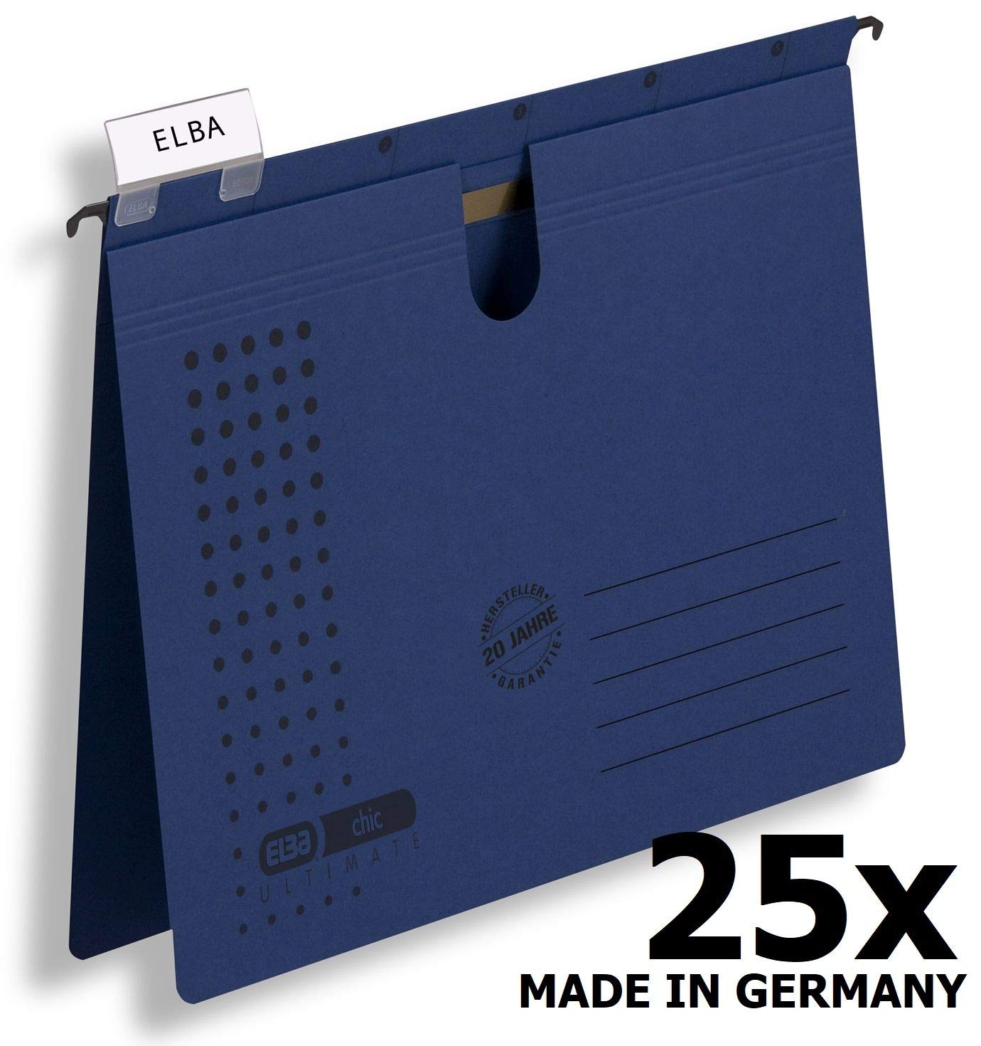 Elba Chic Ultimate 85741AZ Suspension File Folder Thumb Hole Loose Leaf System Pack of 25 Anthracite Suspension File Chic Ultimate®